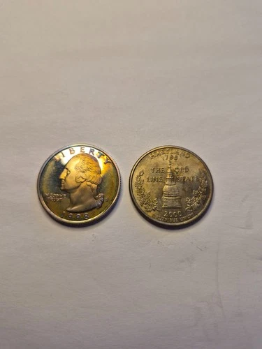 2 SUPER TONED BEAUTIES! 1998-S ((90% SILVER PROOF)) & 2000-P Washington Quarters