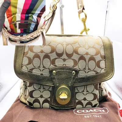 Coach Multi Stripe Shoulder Bag Bags & Handbags for Women for sale