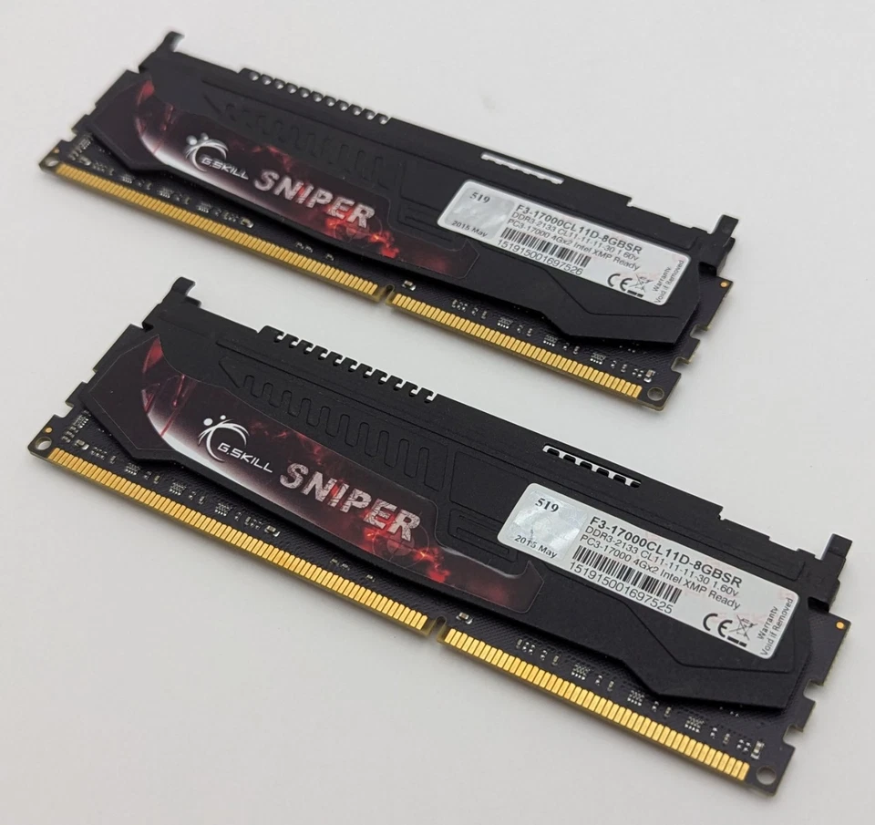 G.Skill Sniper 8GB Kit (2x4GB) PC3-17000 DDR3-2133 RAM DIMM F3-17000CL11D-8GBSR - Image 4 of 4