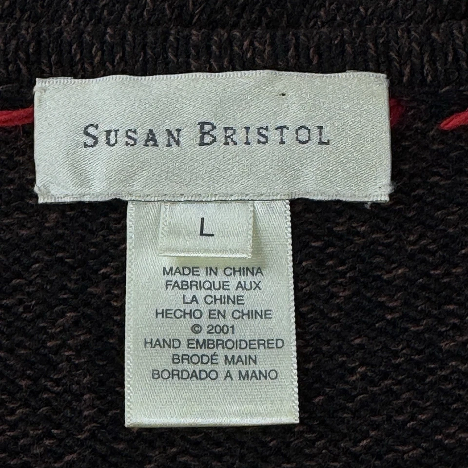 Cárdigan de Colección Susan Bristol Grande Bordado Otoño Cosecha Luna Parche Calabaza Foto 4 de 4