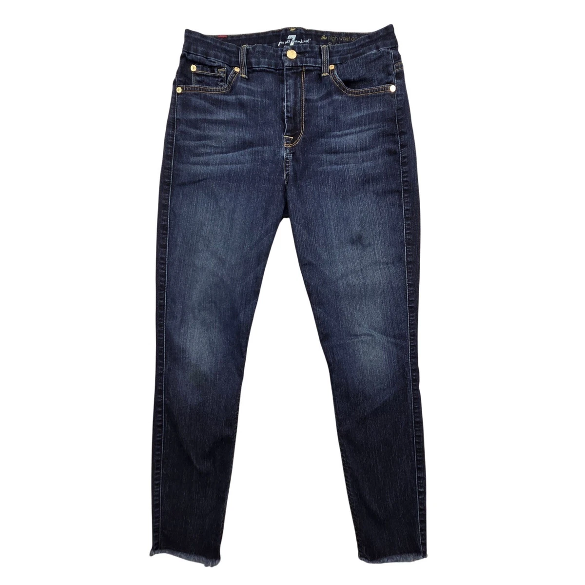 7 For All Mankind Womens A Pocket Jeans Size 30 Dark Wash Blue Flare