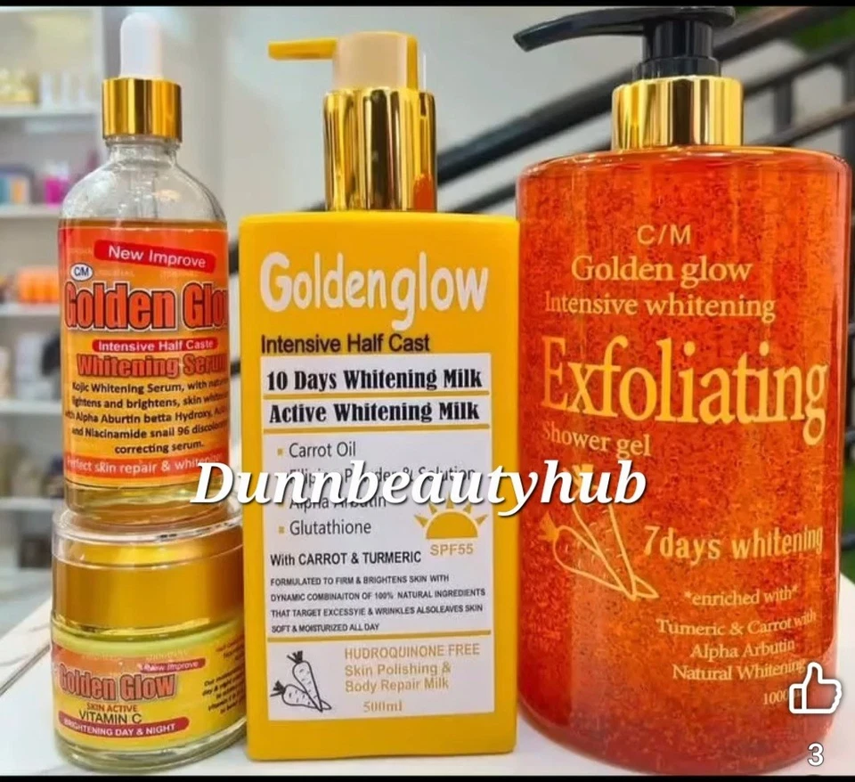 Conjunto Golden Glow Body Milk 500ml loção + 1000ml gel de banho esfoliante. 4 em 1 - Imagem 2 de 2