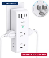 Surge Protector Outlet Extender - with Rotating Plug, 6 AC Multi Plug Outlet wit