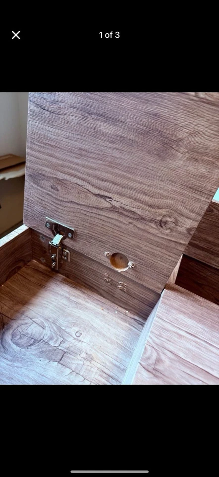 ¡Escritorio estilo artesano con mucho almacenamiento y compartimento de ocultación de cables! Foto 3 de 3