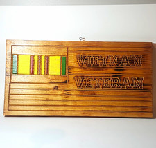 Vietnam Veteran Carved Pine Wood Wall Plaque Hanging, Knots Figure, Hand Painted