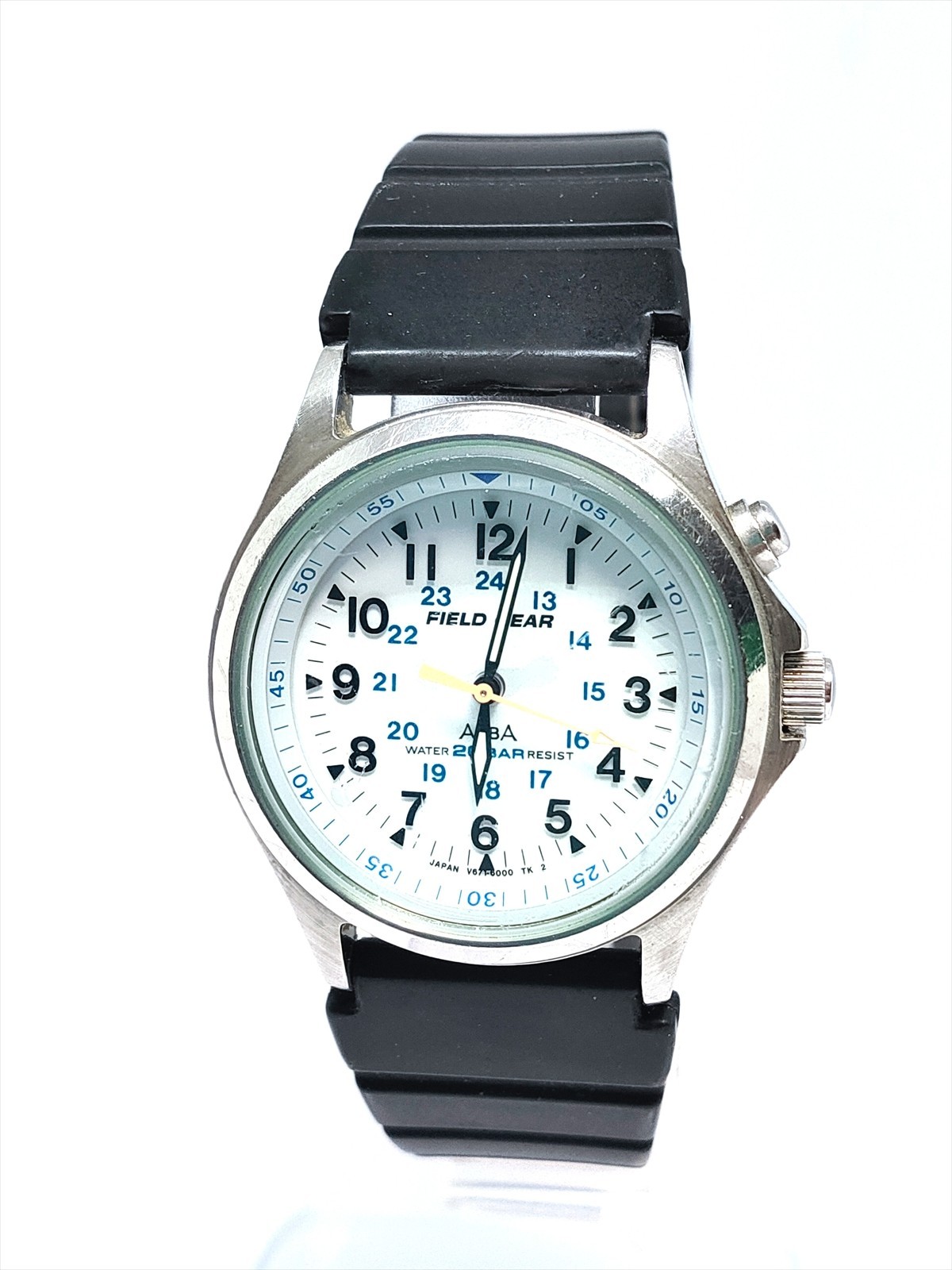 34mm Watch White 3185-1 QZ FIELD GEAR Military ALBA SEIKO [Good] V671-6000 Dial - vintagewatches.pk