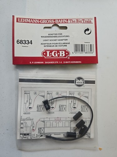 Adaptador de enchufe de luz de ferrocarril LGB 68334 nuevo paquete sellado escala G  | Zustand: New