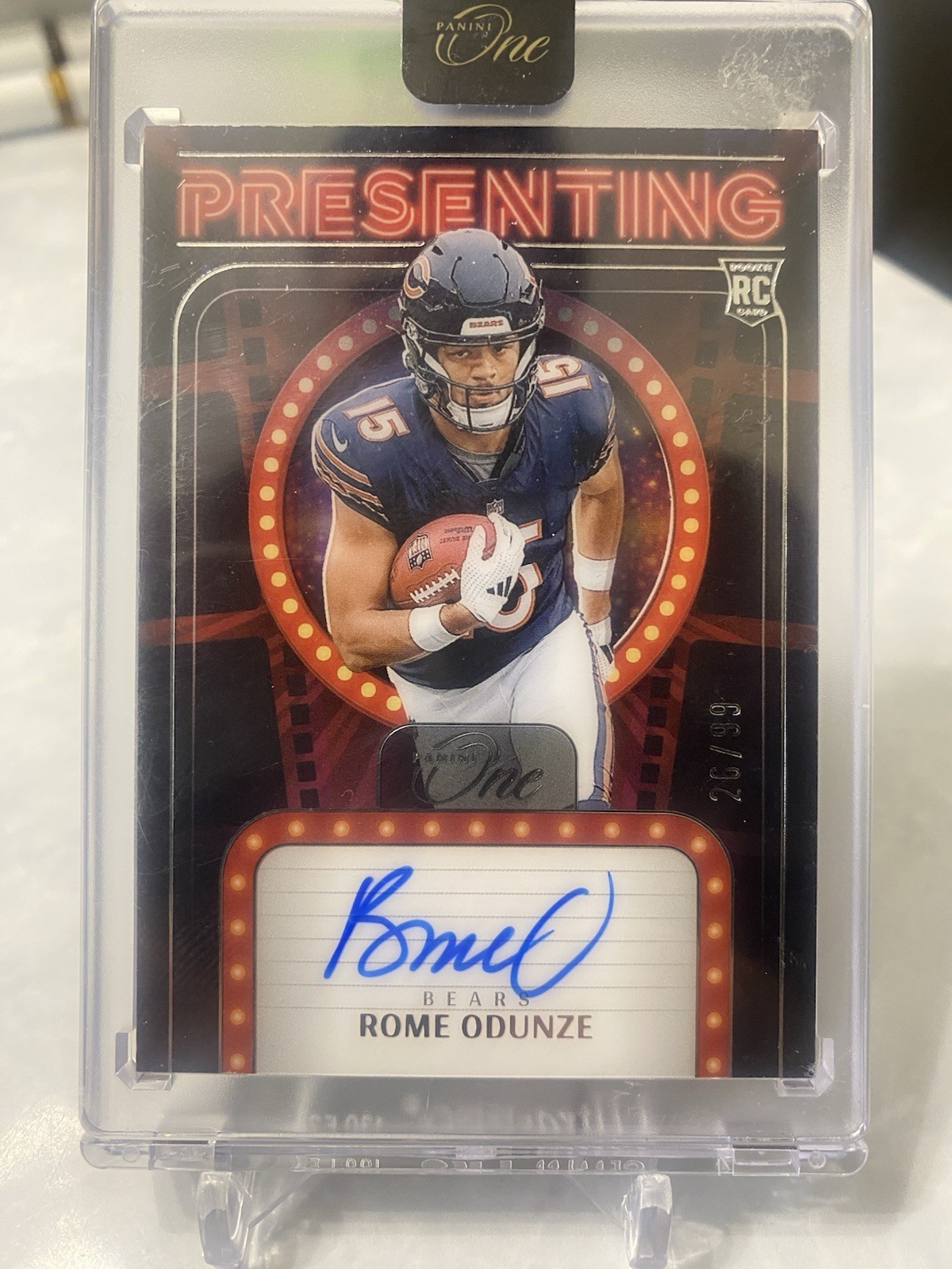 2024 Panini One - Presenting Rome Odunze #156 /99 (AU, RC)