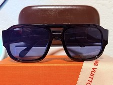 Louis Vuitton XY6007 Square Sunglasses Black Frame Gray Lenses unisex