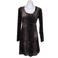 Karen Kane Women's NWT $139 Animal Instinct Velvet Dress, Long Sleeves Size S 