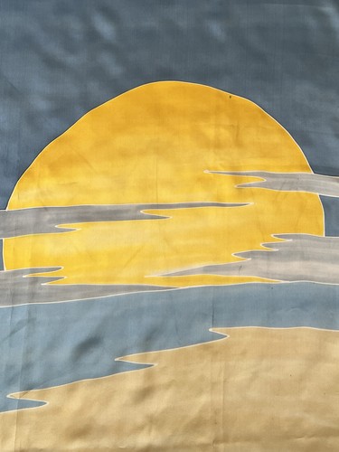 Vintage Silk Scarf with Seagull Motif Bird Beach Design, $25 - Photo 2