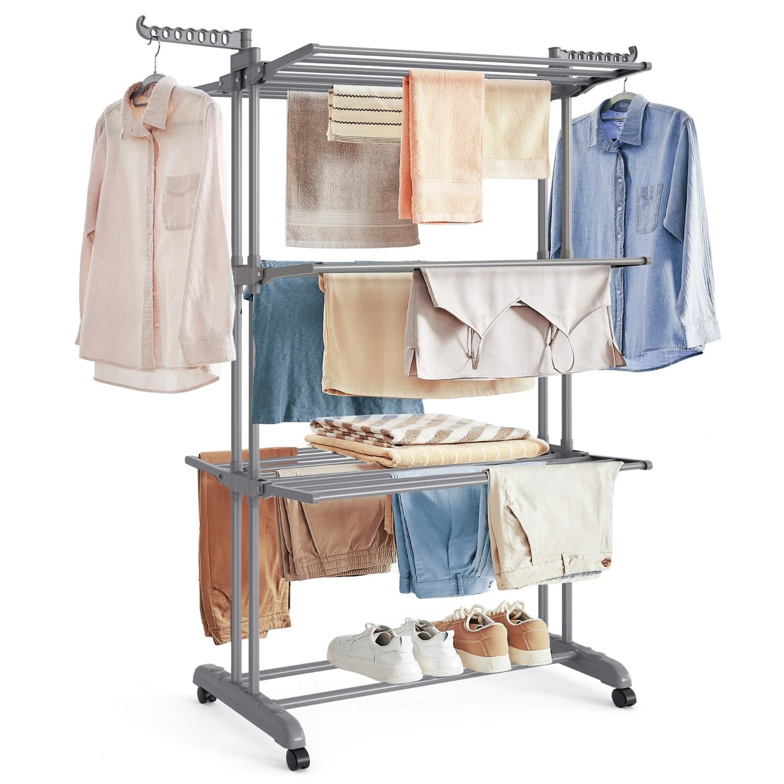 Étendoir à linge PRO grande capacité séchoir vertical pliable acier - 2