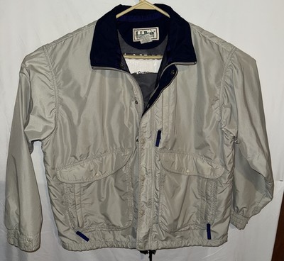 L.L. Bean RN71341 Light Rain Jacket Wind Breaker Cream Blue Size L Goretex