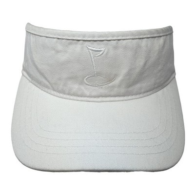 Unbranded Strapback Visor Hat White One Size Adjustable Embroidered