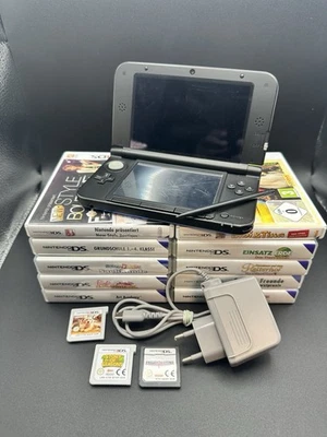 Nintendo 3DS XL Handheld-Spielkonsole - Blau/Schwarz + 13 Spiele + Ladekabel Top - Bild 1 von 4