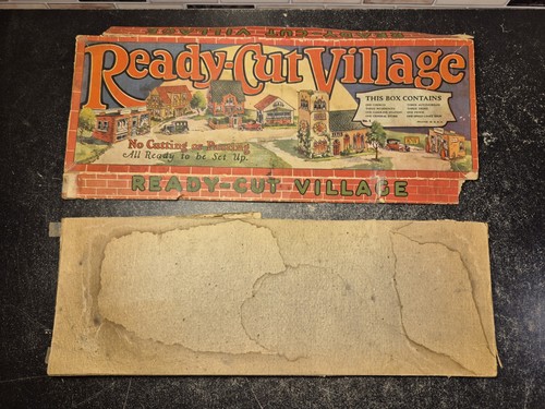 Ready-Cut Village Vintage Paper House Town Buildings In Original Beat Box Incomp