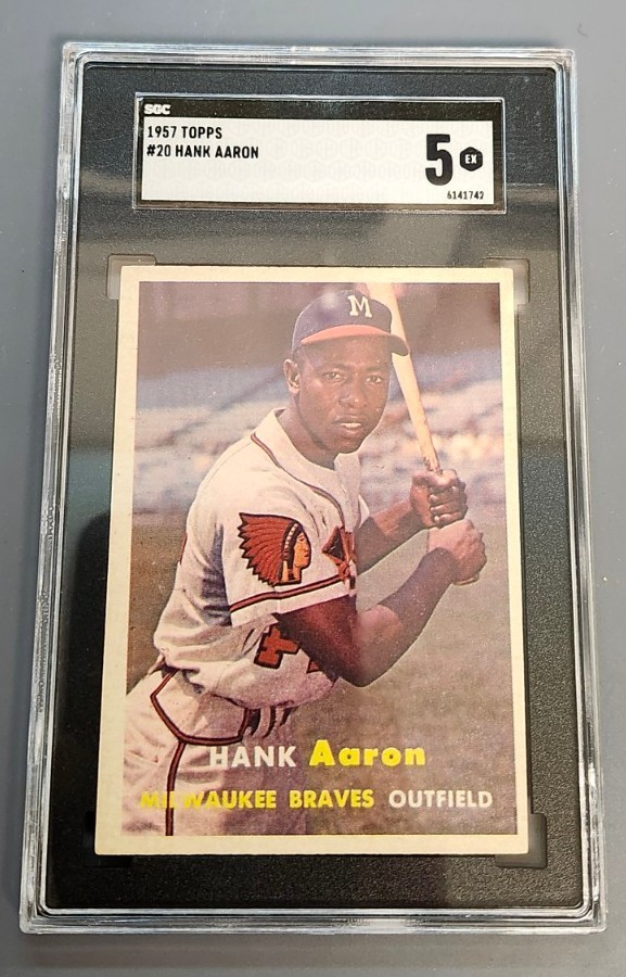 1957 Topps #20 Hank Aaron SGC 5 Well Centered HOF