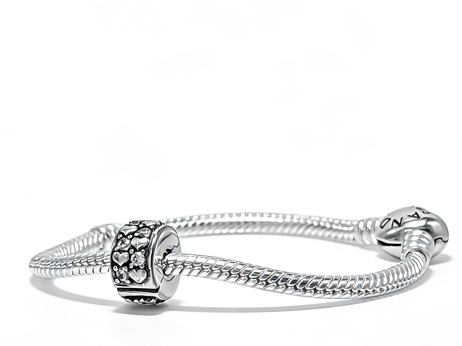 Pandora Infinite Hearts Sparkling Clip Charm 925 Sterling Silver CZ #792235C01