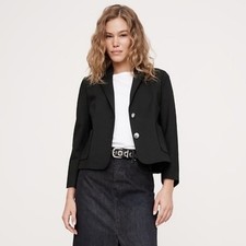 BANANA REPUBLIC Everywhere Ponte Short Blazer M Medium  Black Jacket 603616 NEW
