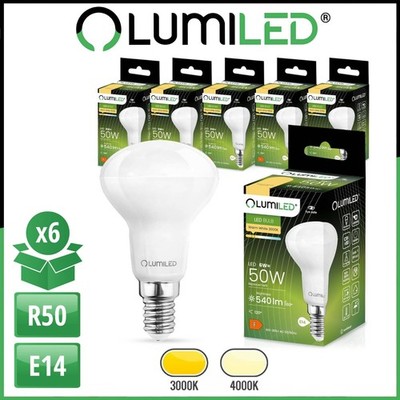 LUMILED 6x E14 LED Lampe R50 Reflektor 6W (50W) 540lm Warmweiß/Neutralweiß 120°