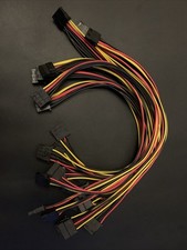 Lot Of 9 Molex to SATA Power Cable Splitter Adapter Extension 8" 20cm