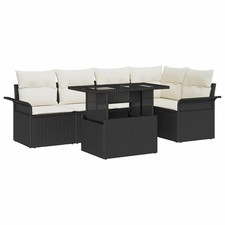 Set Divano da Giardino con cuscino 6 pz Rattan in Polipropilene Molle vidaXL