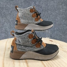 Sorel Boots Youth 3 Out N About Classic Bootie Gray Lace Up Ankle Top NL4563-224