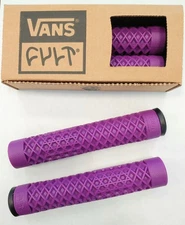 Cult X Vans Flangeless BMX Bike / Scooter Grips Waffle Pattern - PURPLE