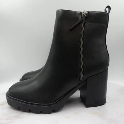 Esprit Boots Womens Size 8.5M Black Chunky Block Heel Zip Ankle Shoes Perlina - Image 1 of 4