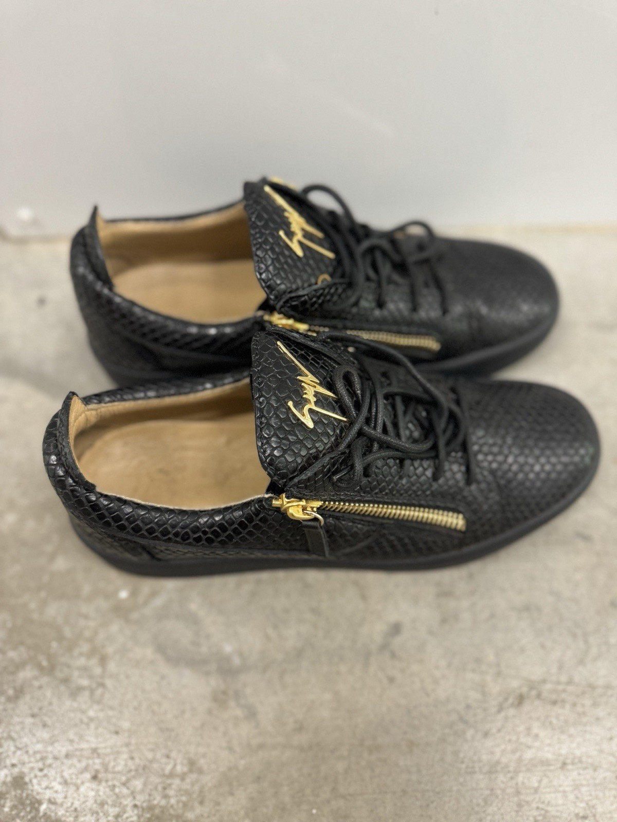 Giuseppe Zanotti Double Zip Python Leather Low Sn… - image 3