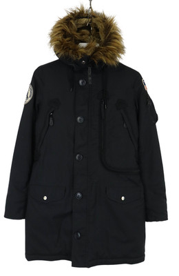 Alpha Industries Jacke Damen Medium Schwarz Vollzip Kapuzenmultipocket Parka