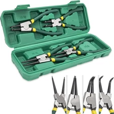 4Pcs 7" Internal/External Snap Ring Pliers Set Heavy Duty Circlip Pliers Kit
