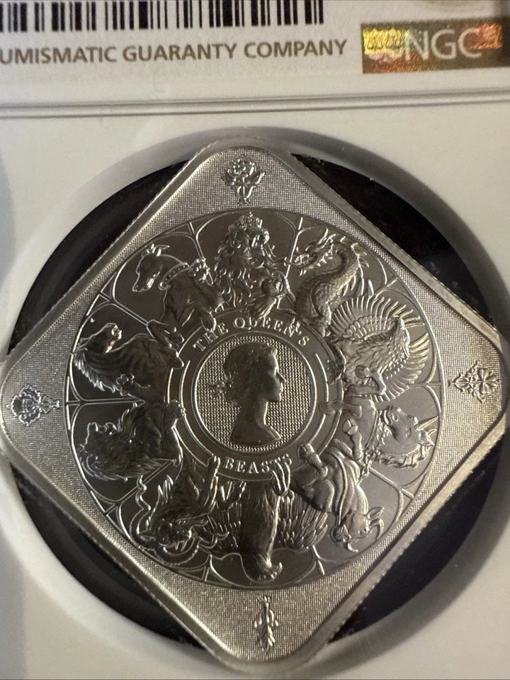 1 oz 2025 Queen’s Beasts Great Britain Silver COMPLETER Silver Bar NGC MS70 - Image 3 of 4