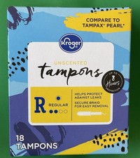 Kroger Tampony Regular Absorbency Bezzapachowe 6 pudełek po 18 = 108 tamponów