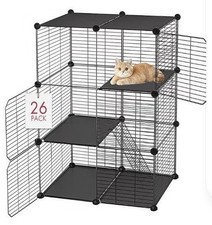 Cat Cage 3-Tier DIY Catio Cat Enclosures 24" x 16" x 36" Cat Playpen Indoor 