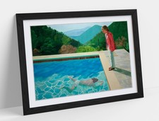 POOL WITH TWO FIGURES, DAVID HOCKNEY - FRAMED WALL ARTWORK PICTURE POSTER PRINT