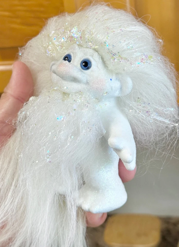 Boneco Dam Troll Snow Guy 5 pol.  O.O.A.K. Cabelo e barba de lã. Olhos de vidro - Imagem 4 de 4