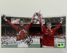 Teddy Sheringham & Paul Scholes signed 10x8 photo RACC Trusted Seller ACGCert