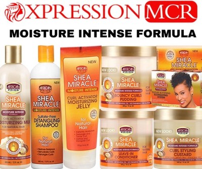 African Pride Shea Miracle Feuchtigkeit intensive Formel Produktpalette UK-Verkäufer