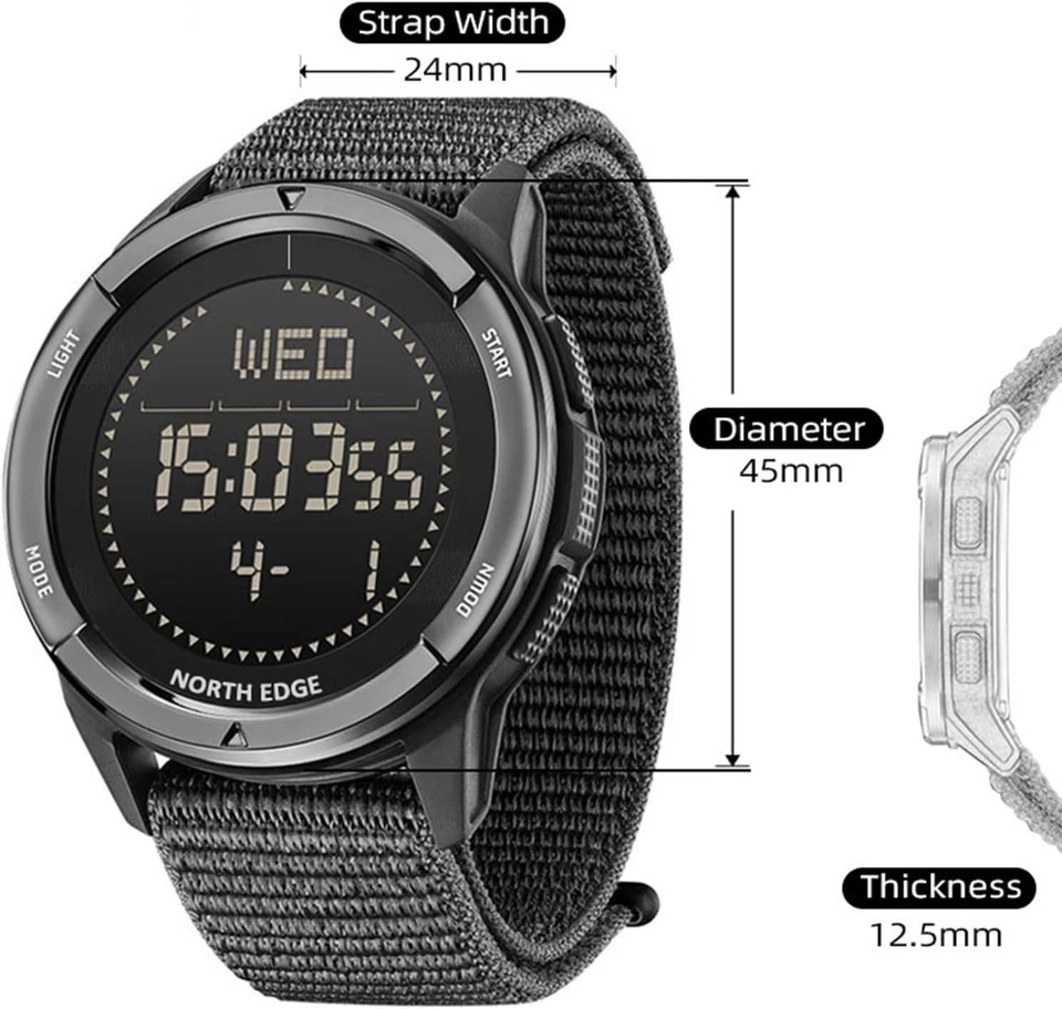 Reloj Militar Fibra Carbono - Reloj Digital Táctico Impermeable para Aventureros Foto 4 de 4