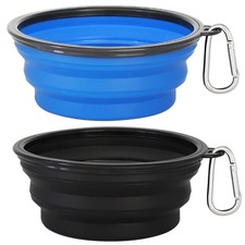 Collapsible Dog Bowls 2 Pack - 34oz Portable Travel Food Water Dishes