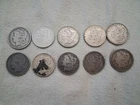 Lot of 10 Morgan Silver Dollars 90% Silver Various Dates and Condition
