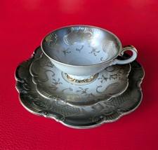 1960 Seltmann Vohenstrauß Sammeltasse Sammelgedeck Gold Schwarz Braun Kaffee Set