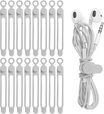 16Pcs Silicone Cable Straps Wire Organizer for Bundling Earphone, Phone Charger,