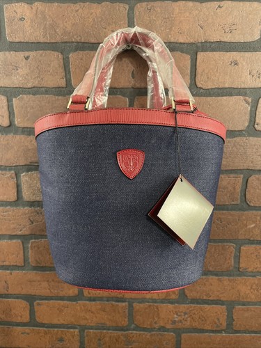 Blaine Trump Denim "Flower Pot" Drawstring Bag - Picture 6 of 10