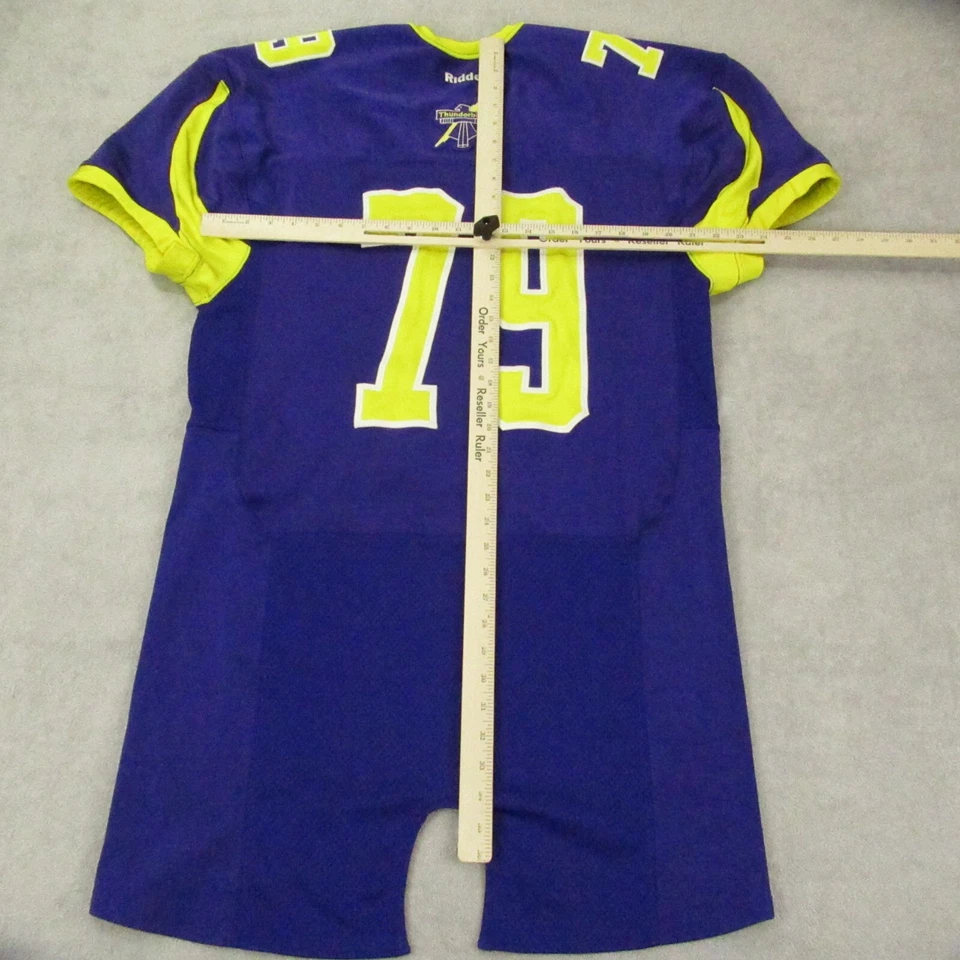Винтажная мужская футболка Riddell 2XL фиолетовая желтая сетка футбол WEST - Изображение 4 из 4