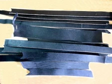 1 1/2" Harness Bridle Leather Strap BLACK Strips Scrap Remnants HEAVY FULL GRAIN