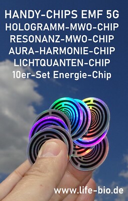 Handy-Chip 10er-Set Hologramm-Chip Aura-Harmonie Elektrosmog-Schutz 5G MWO-Chip