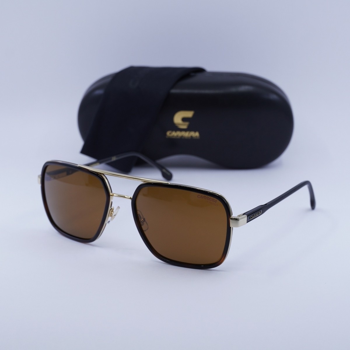 Carrera Gold Aviator Sunglasses with Dark Brown Lenses Amazon.com: Carrera CARRERA 1050/S 2M2 BLACK GOLD 63/10/135  main image 4