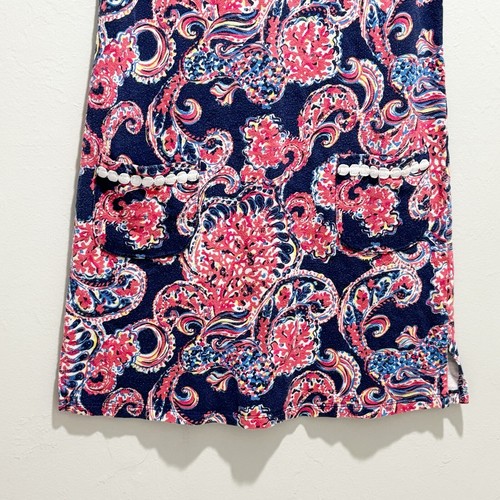 LILLY PULITZER Girl’s Shift Dress Blue Paisley FOR THE HALIBUT Shift Dress Sz L - Picture 3 of 5